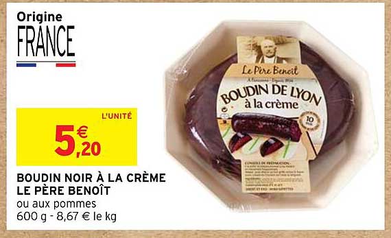 boudin noir à la crème le père benoît