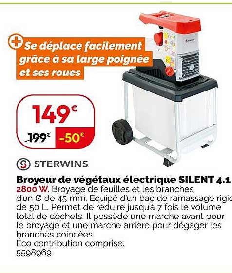 broyeur de végétaux électrique silent 4.1 sterwins