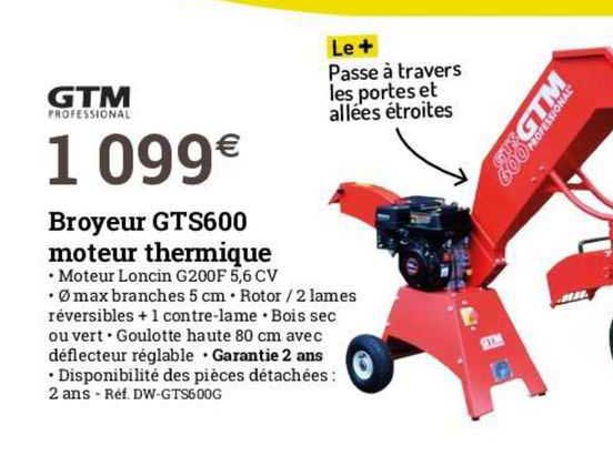 broyeur gts600 moteur thermique gtm