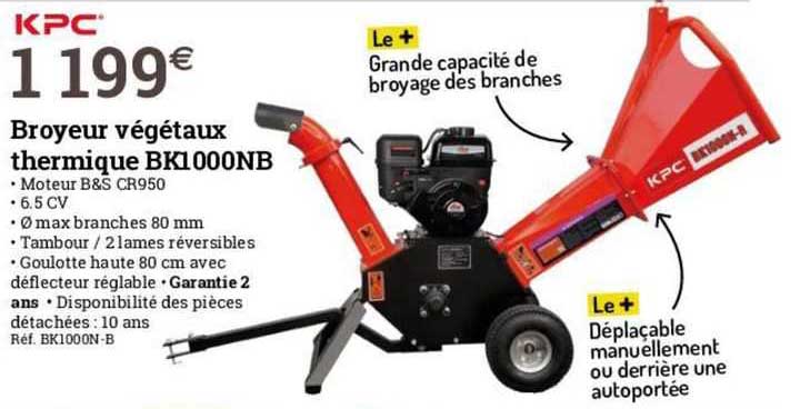 broyeur végétaux thermique bk1000nb kpc