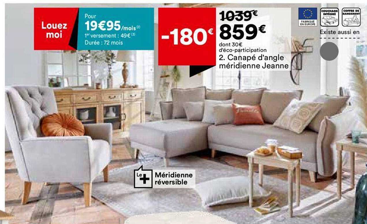 canapé d'angle méridienne jeanne