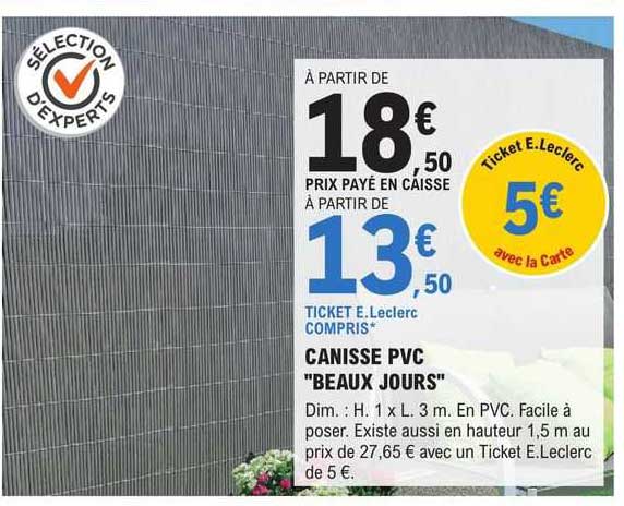 canisse pvc "beaux jours"