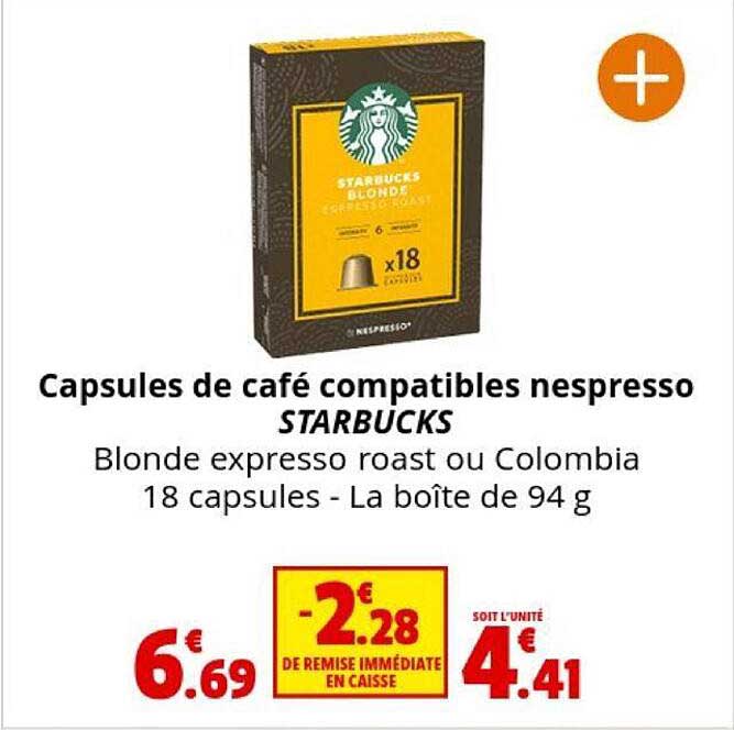 capsules de café compatibles nespresso starbucks