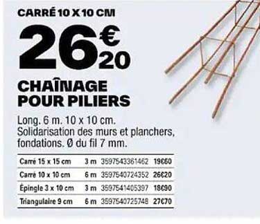 chaînage pour piliers