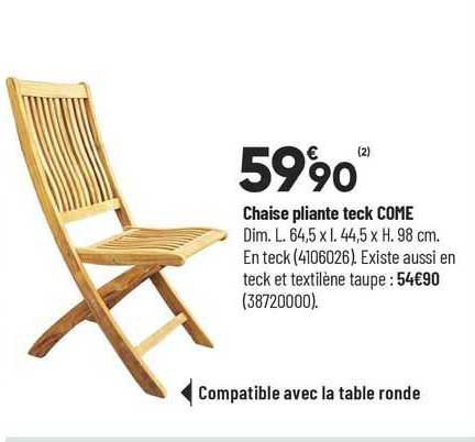 chaise pliante teck come