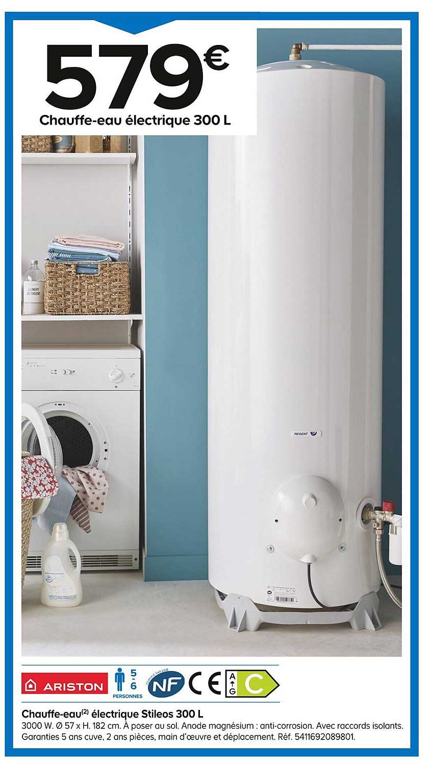 chauffe-eau électrique stileos 300 l ariston