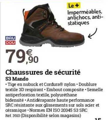 chaussures de sécurité s3 mando bau dou