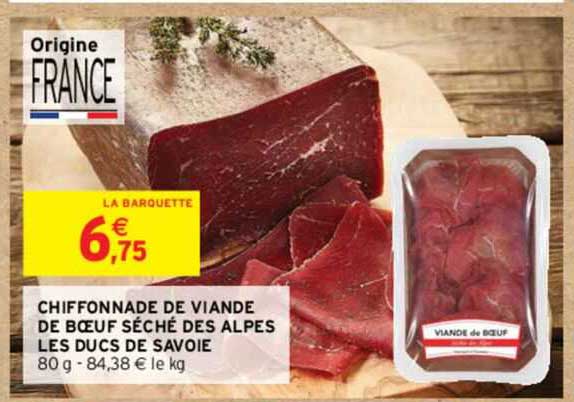 chiffonnade de viande de bœuf séché des alpes les ducs de savoie