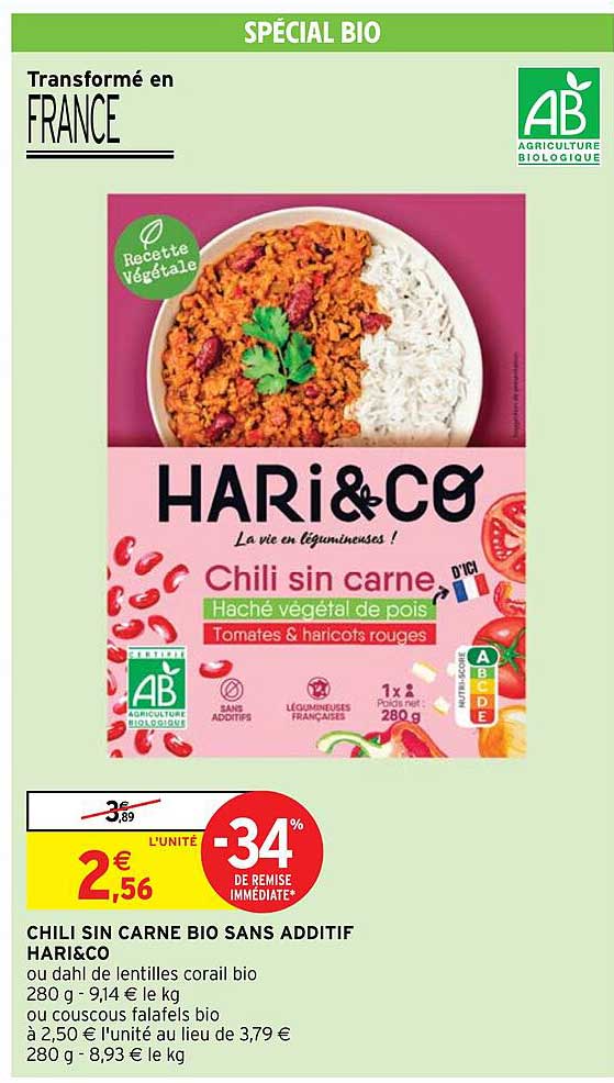 chili sin carne bio sans additif hari&co