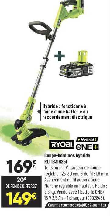 coupe-bordures rlt1831ih25f ryobi one+