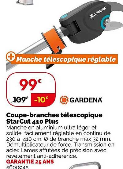 coupe-branches télescopique starCut 410 plus gardena