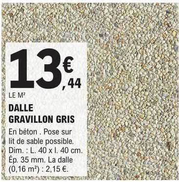 dalle gravillon gris