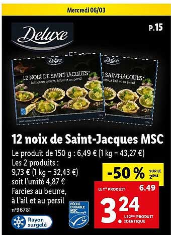 deluxe 12 noix de saint-jacques msc