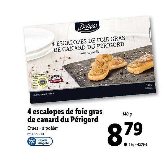 Deluxe 4 Escalopes De Foie Gras De Canard Du Périgord