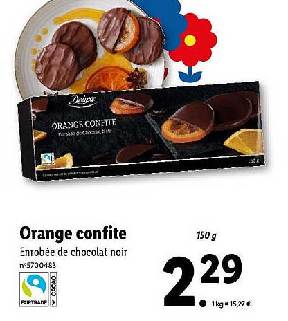 deluxe orange confite enrobée de chocolat noir