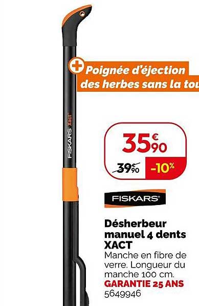 désherbeur manuel 4 dents xact fiskars