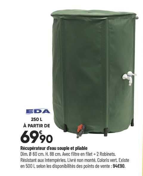 Eda Récupérateur D'eau Souple Et Pliable