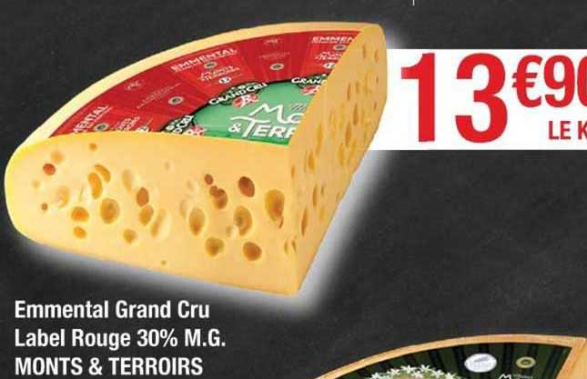 emmental grand cru label rouge 30% m.g. monts & terroirs