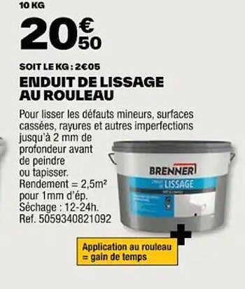 enduit de lissage au rouleau brenner