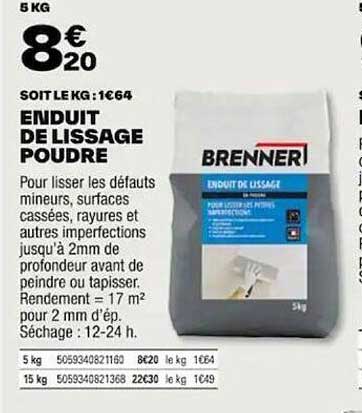 enduit de lissage poudre brenner