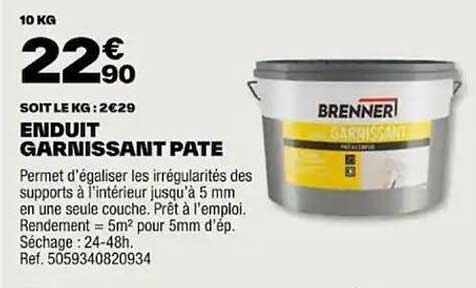 enduit garnissant pâte brenner
