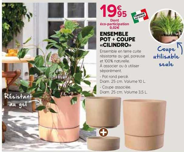 ensemble pot + coupe "cilindro"