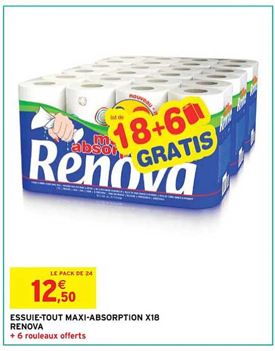 essuie-tout maxi-absorption x18 renova