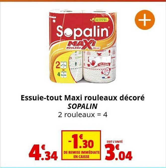 essuie-tout maxi rouleaux décoré sopalin