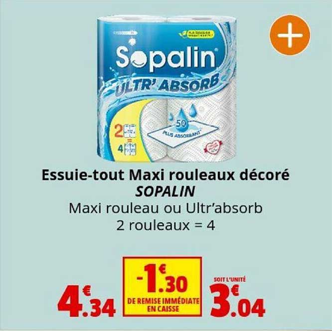 essuie-tout maxi rouleaux décoré sopalin