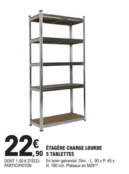 étagère charge lourde 5 tablettes