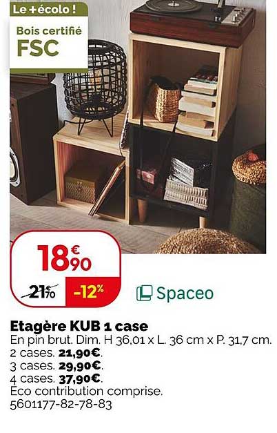 étagère kub 1 case spaceo