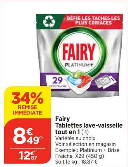 fairy tablettes lave-vaisselle tout en 1
