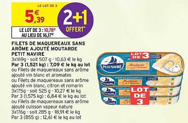 filets de maquereaux sans arôme ajouté moutarde petit navire