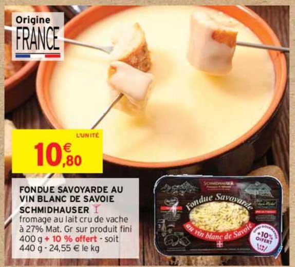 fondue savoyarde au vin blanc de savoie schmidhauser