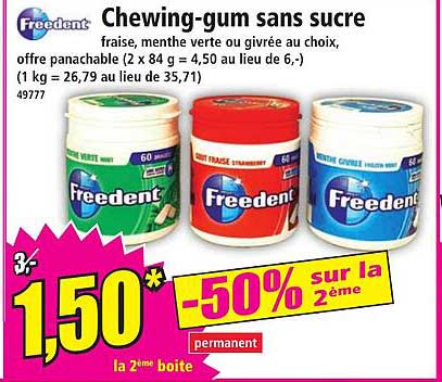 freedent chewing-gum sans sucre