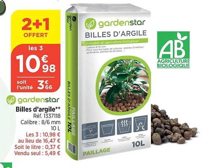 gardenstar billes d'argile