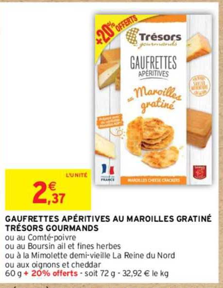 gaufrettes apéritives au maroilles gratiné trésors gourmands