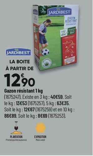 gazon résistant 1kg jardibest