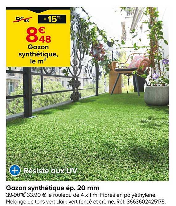 gazon sythétique ép. 20 mm