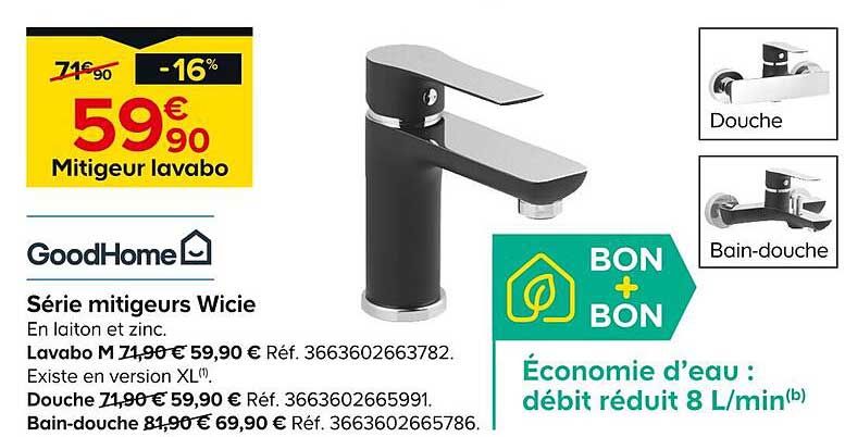 goodhome série mitigeurs wicie