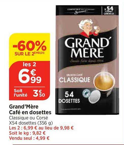 grand mère café en dosettes