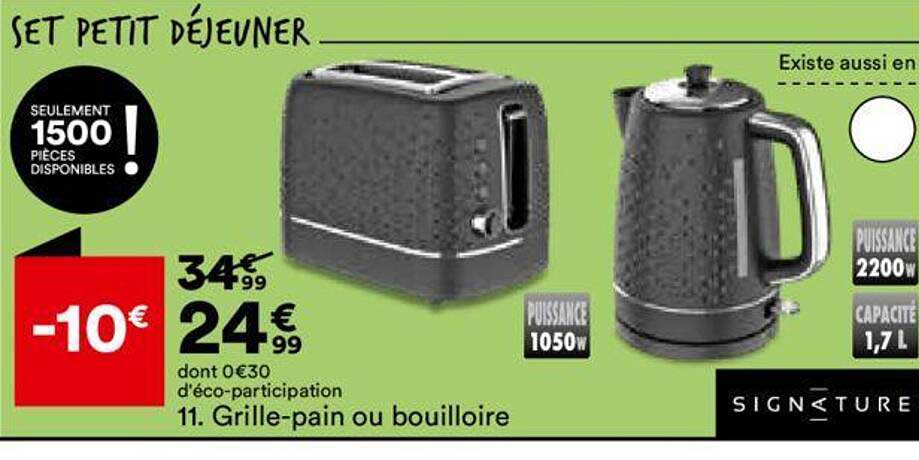 grille-pain ou bouilloire