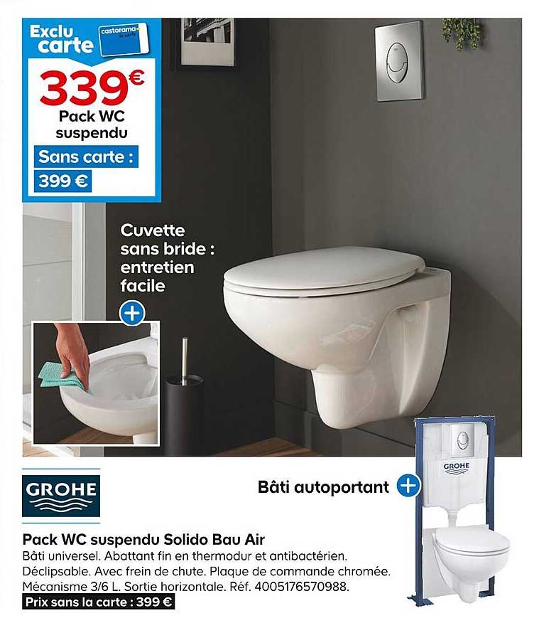 grohe pack wc suspendu solido bau air