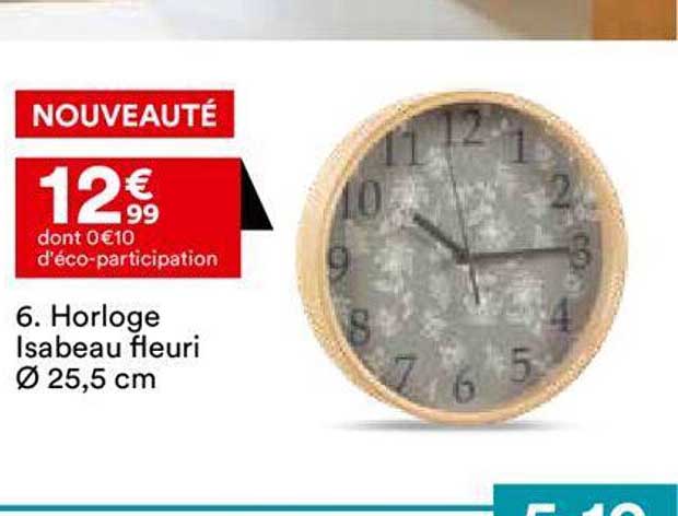 horloge isabeau fleuri ø 25.5 cm