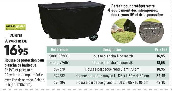housse de protection pour plancha ou barbecue cook'in garden