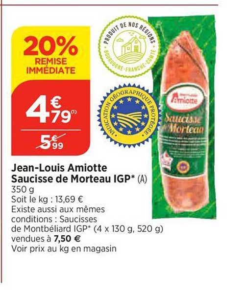 jean-louis amiotte saucisse de morteau igp