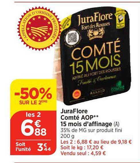 juraFlore comté aop 15 mois d'affinage