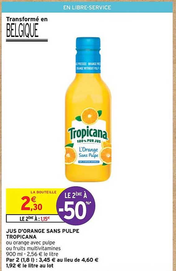 Jus D'orange Sans Pulpe Tropicana