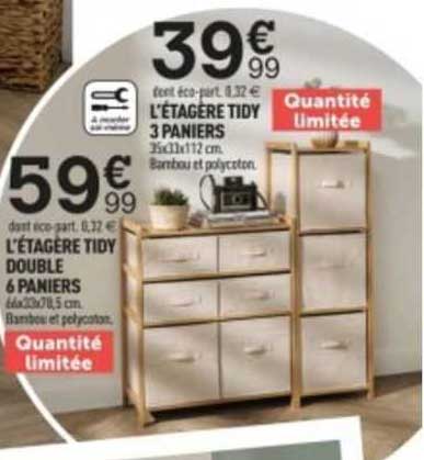 l'étagère tidy 3 paniers ou double 6 paniers