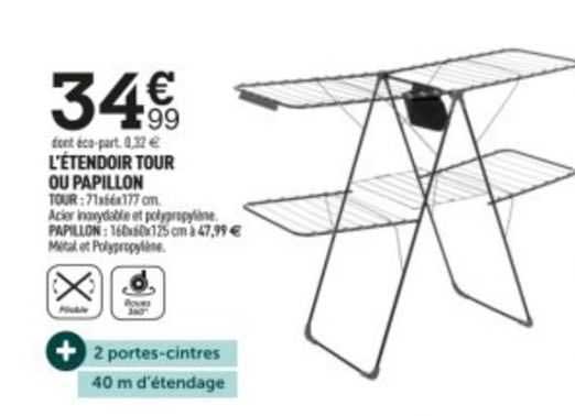 l'étendoir tour ou papillon